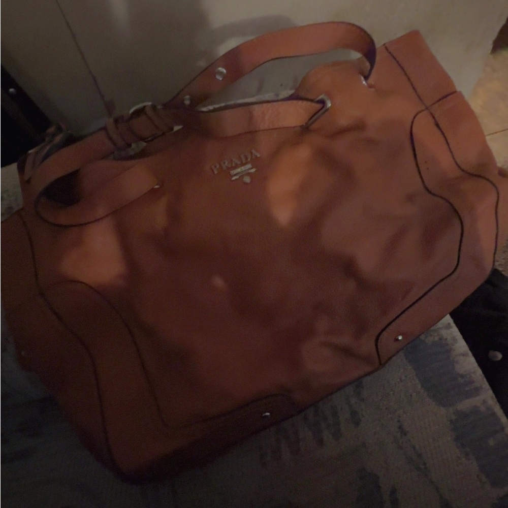 Prada Women's Tan Leather Shoulder Bag